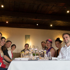 Mike and his Luxembourg colleagues at dinner before heading back stateside. - D. Berger