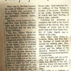 Uncle Bill's wedding announcement to Aunt Jean - Tom Giddings